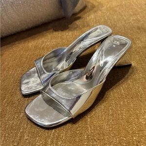 Zara Metallic Block Heels - 8